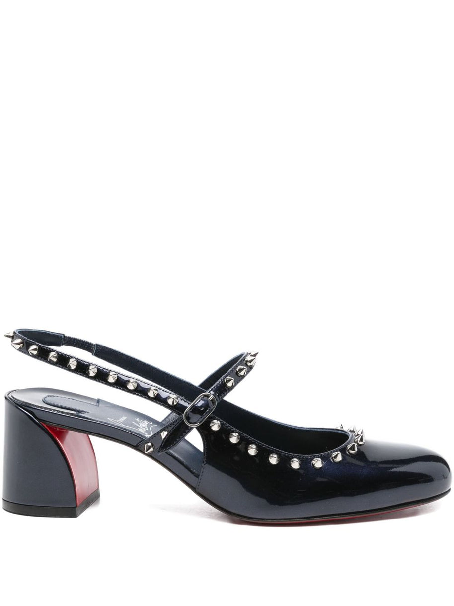 Christian Louboutin Janispikes Leather Pumps - Blue
