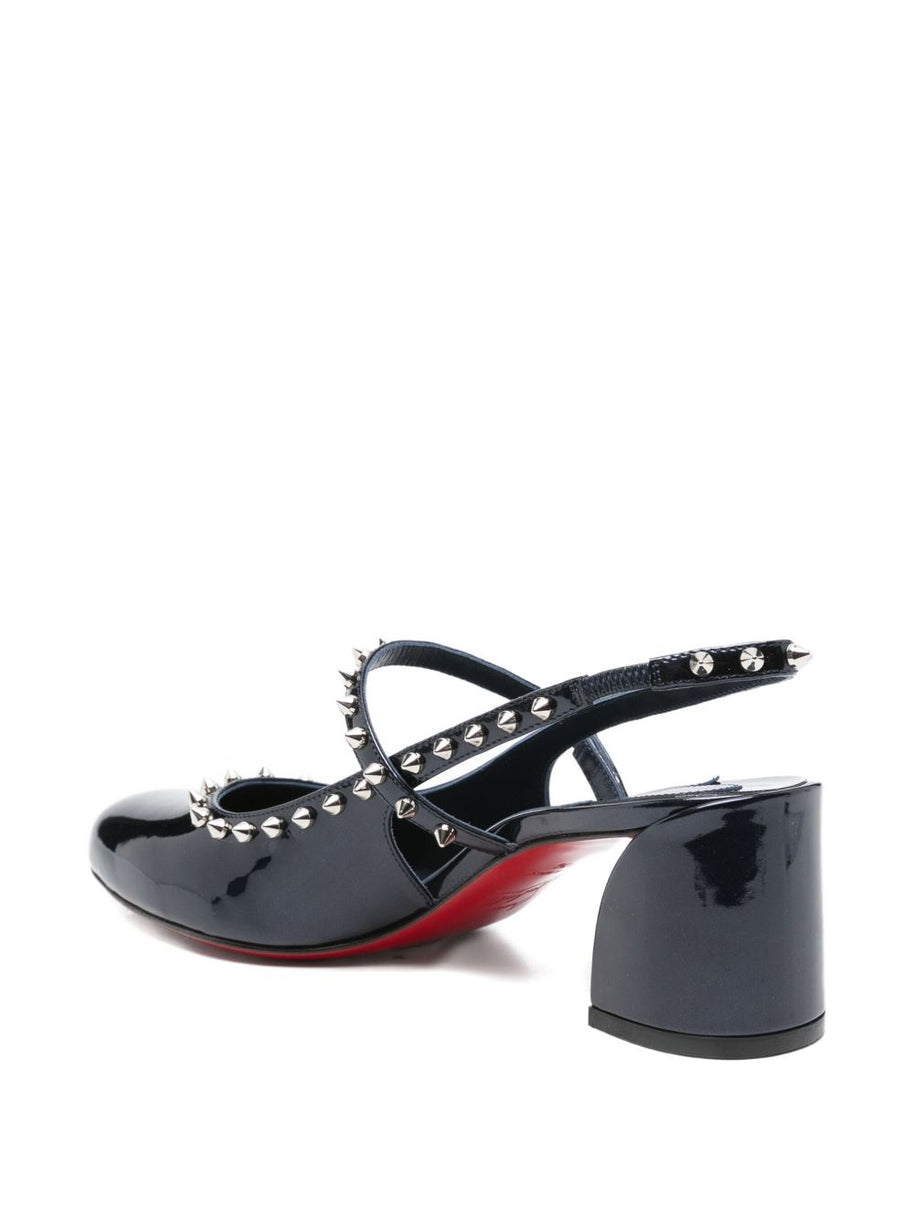 Christian Louboutin Janispikes Leather Pumps - Blue