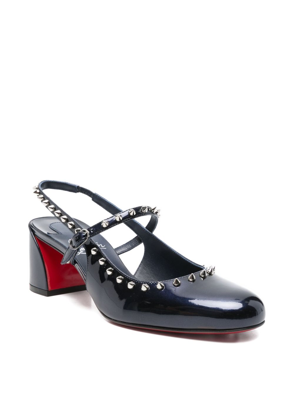 Christian Louboutin Janispikes Leather Pumps - Blue