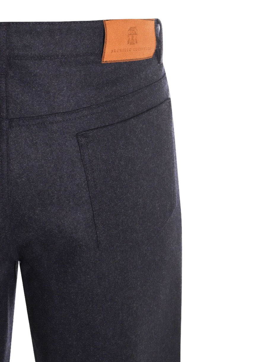 Brunello Cucinelli Wool Trousers - Blue