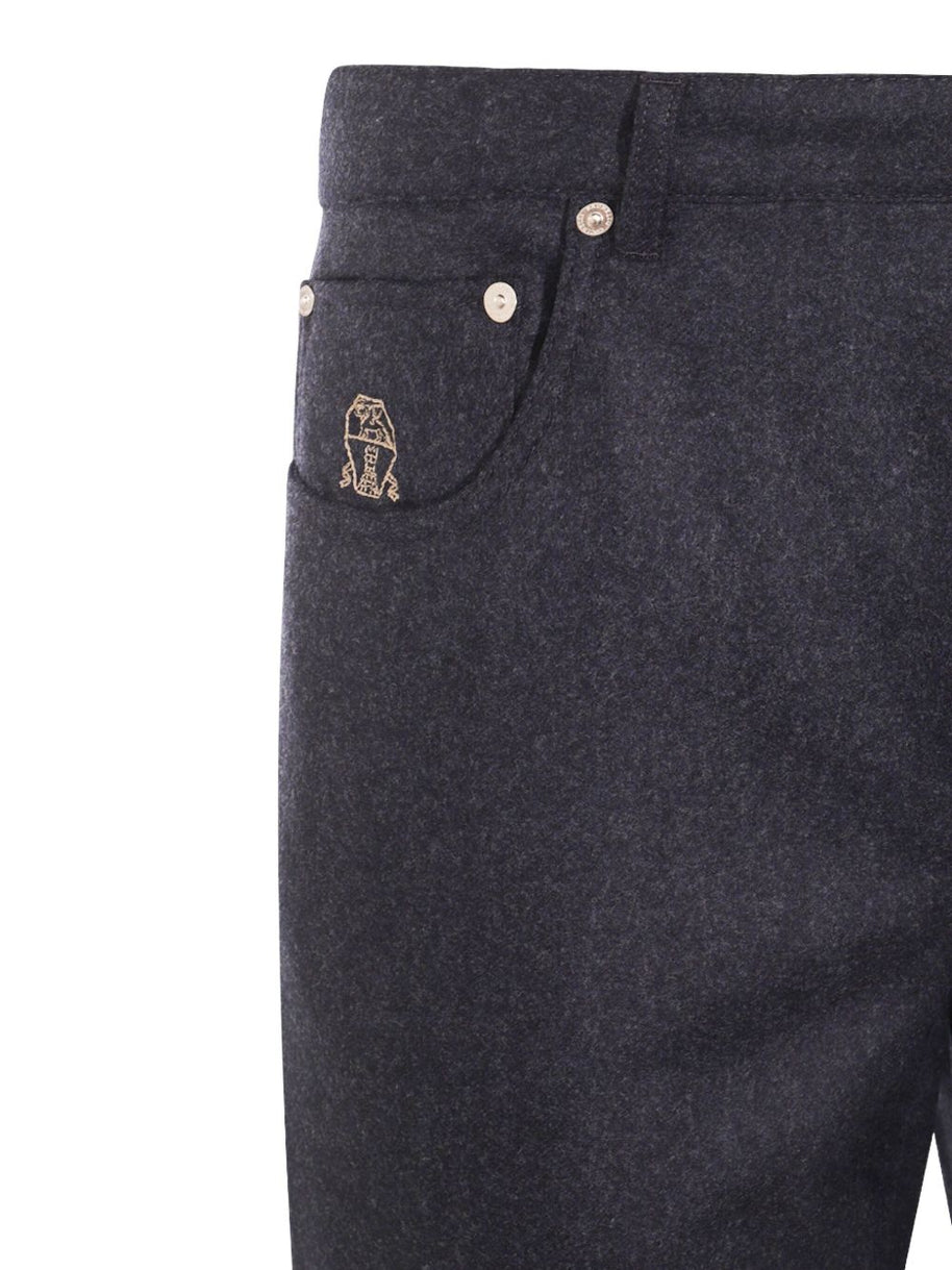 Brunello Cucinelli Wool Trousers - Blue