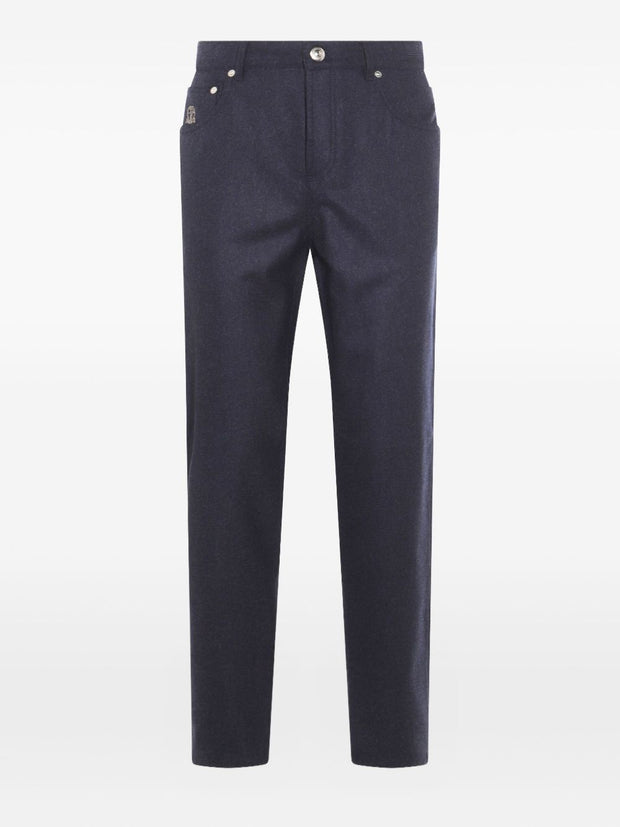 Brunello Cucinelli Wool Trousers - Blue