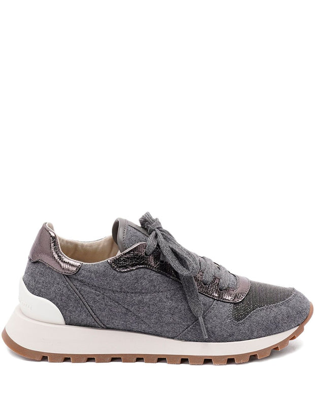 Brunello Cucinelli Wool Sneakers - Grey