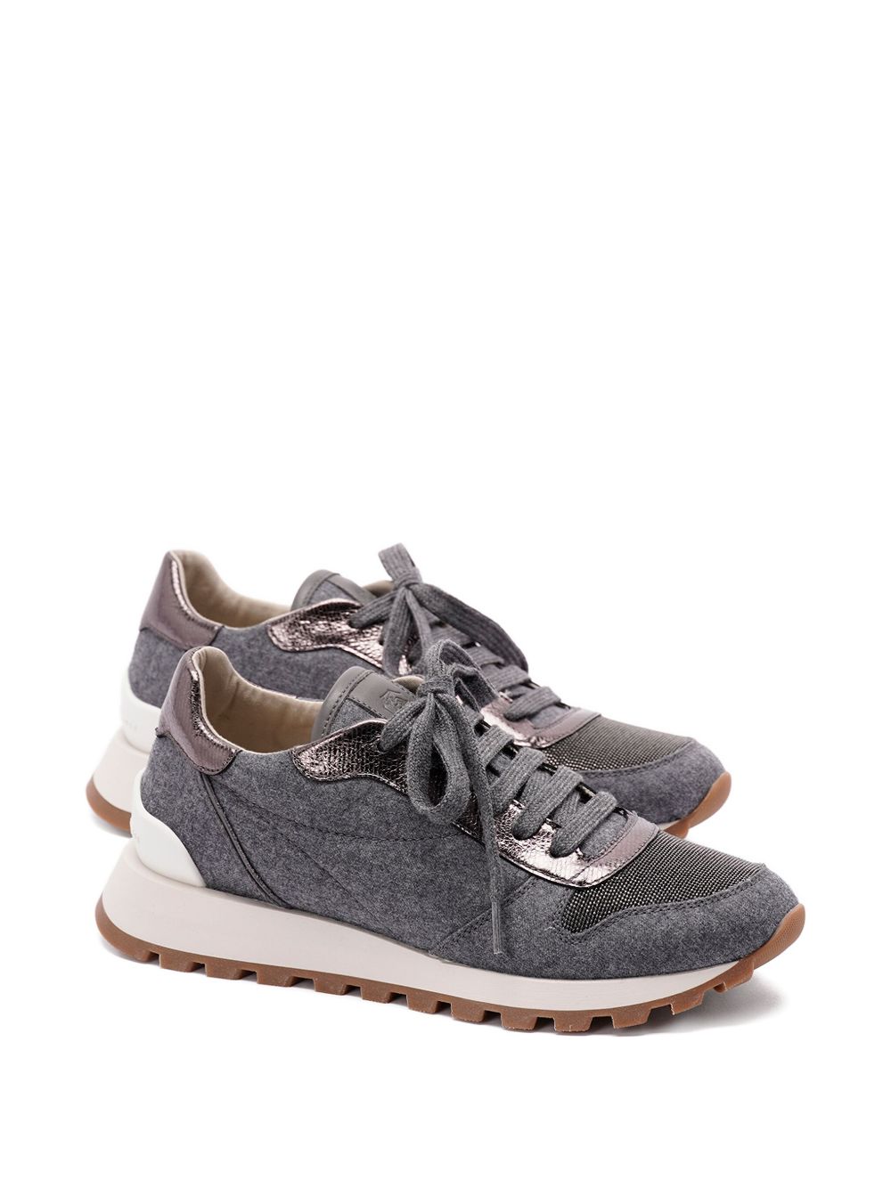 Brunello Cucinelli Wool Sneakers - Grey