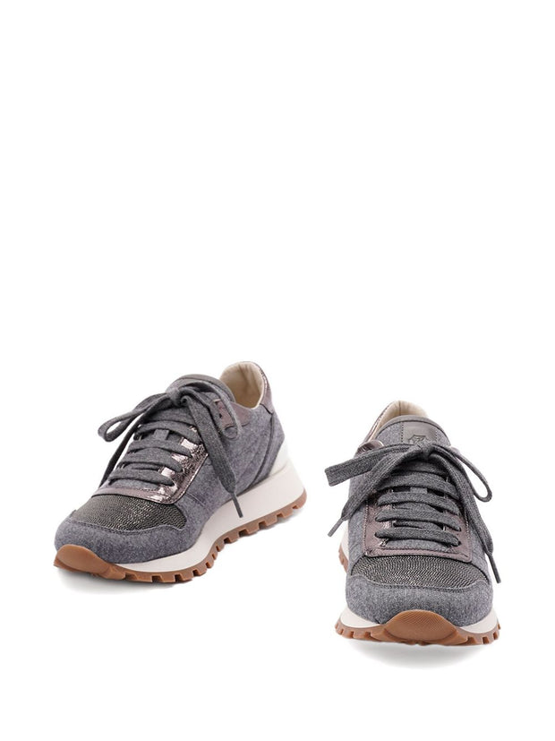 Brunello Cucinelli Wool Sneakers - Grey
