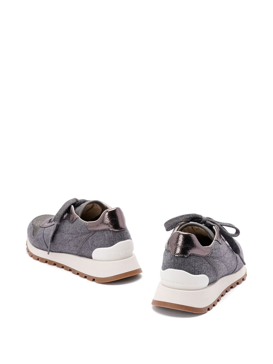 Brunello Cucinelli Wool Sneakers - Grey
