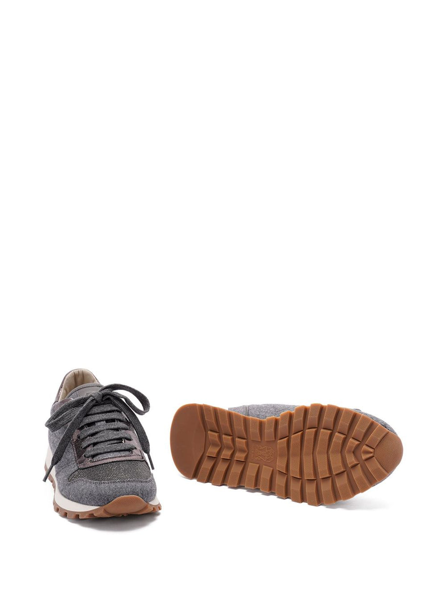 Brunello Cucinelli Wool Sneakers - Grey