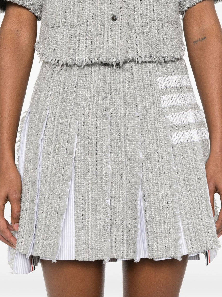Thom Browne 4-Bar Stripe Mini Skirt - Grey