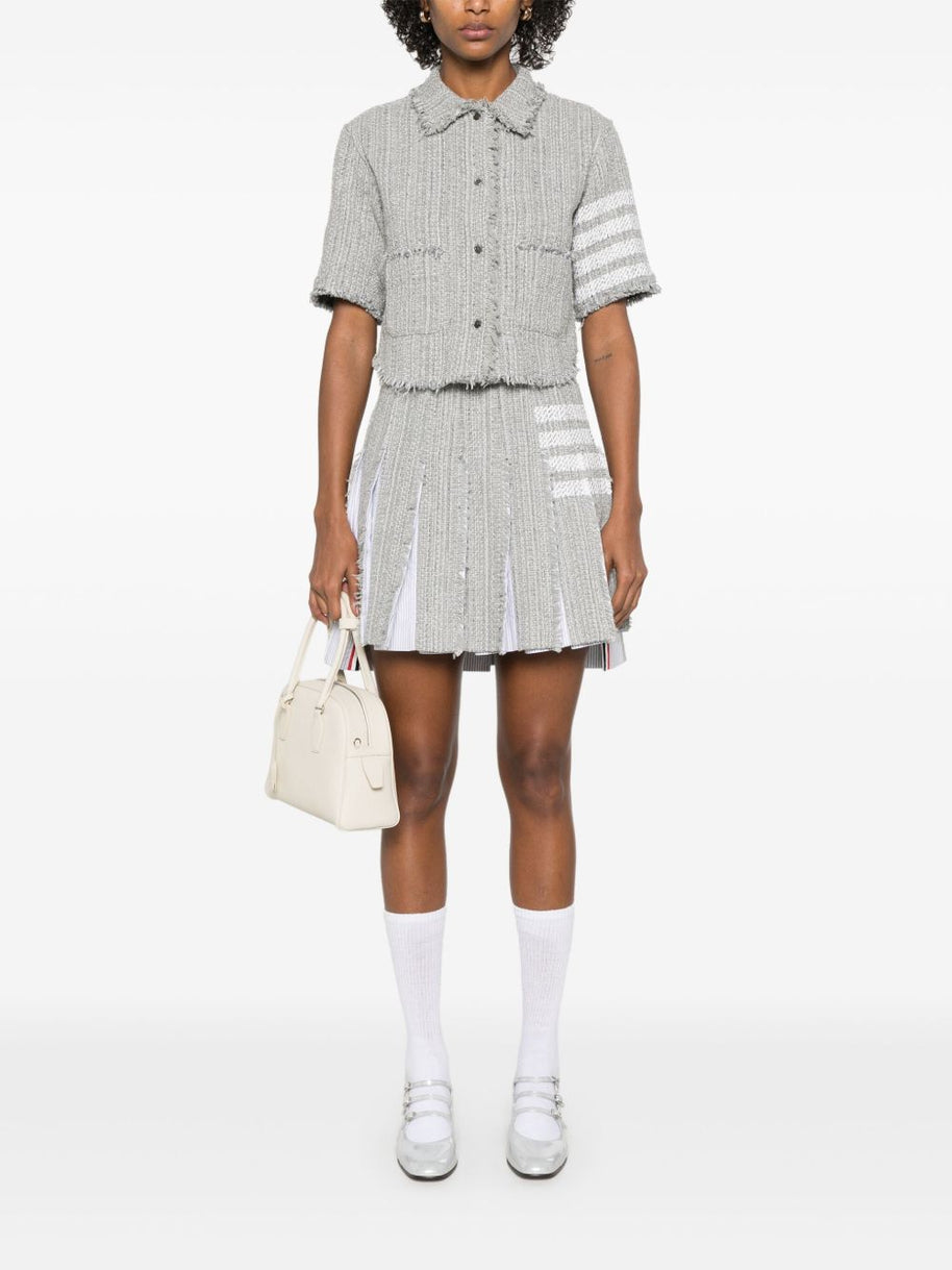 Thom Browne 4-Bar Stripe Mini Skirt - Grey