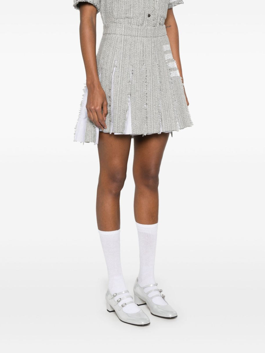 Thom Browne 4-Bar Stripe Mini Skirt - Grey