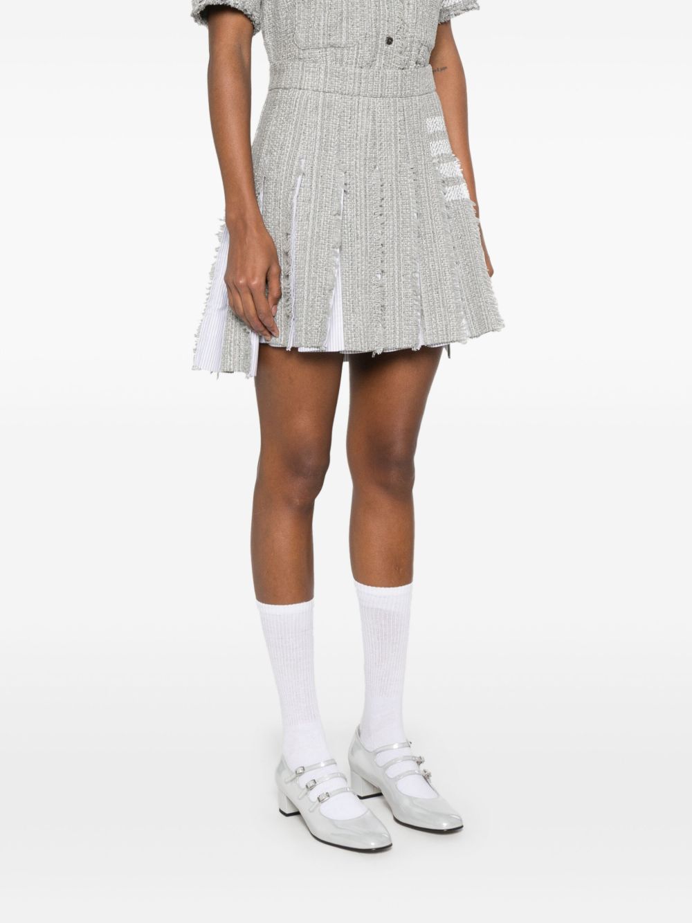 Thom Browne 4-Bar Stripe Mini Skirt - Grey