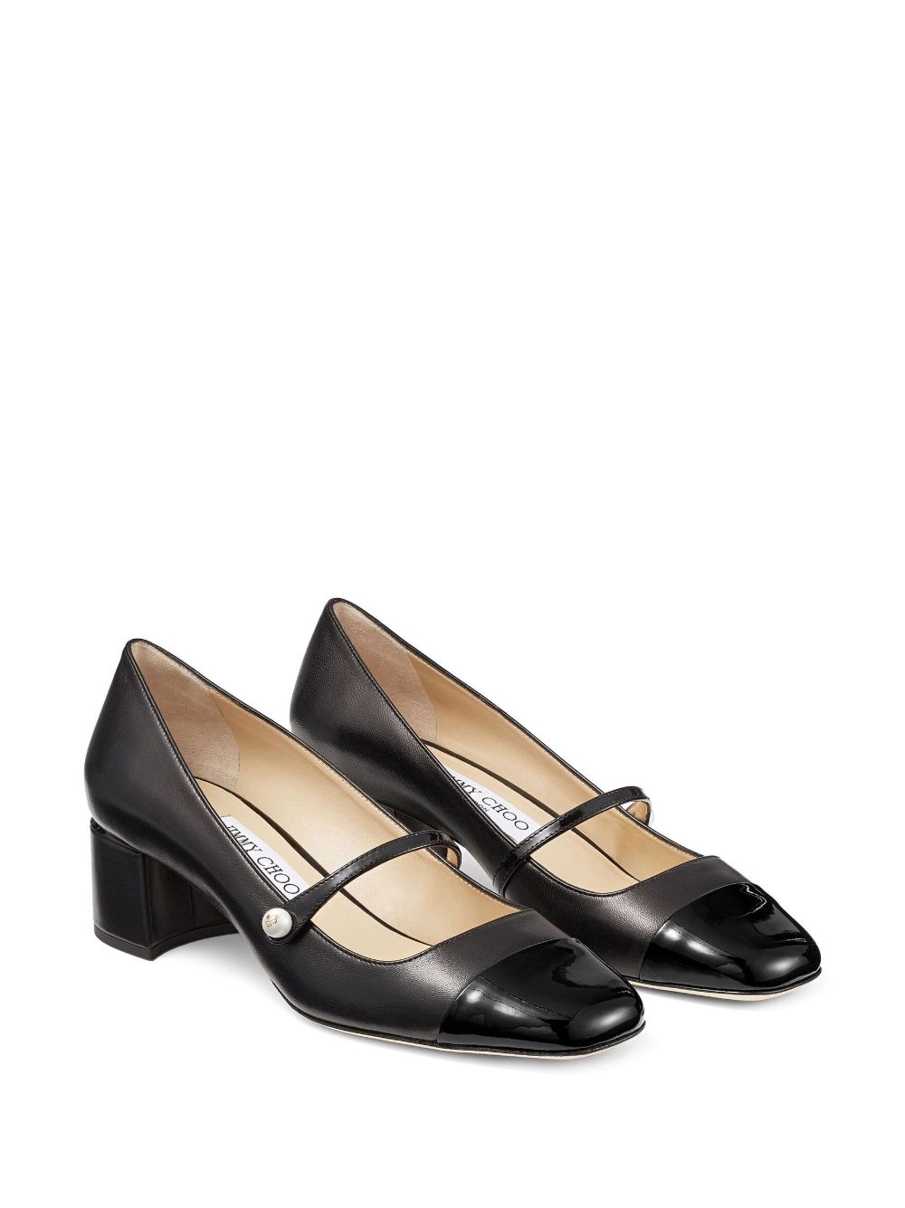 Jimmy Choo Elisa 45 Nappa And Patent Leather Pumps