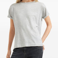 Brunello Cucinelli Cashmere And Silk T-shirt - Light Grey
