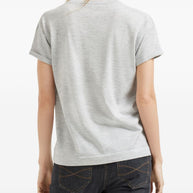 Brunello Cucinelli Cashmere And Silk T-shirt - Light Grey