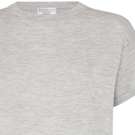 Brunello Cucinelli Cashmere And Silk T-shirt - Light Grey