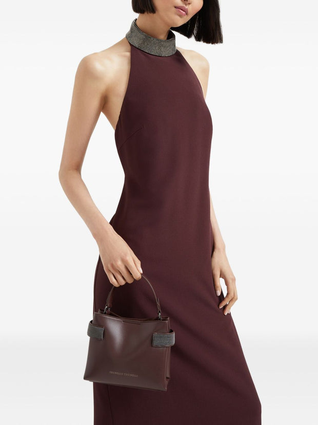 Brunello Cucinelli Essence Small Leather Handbag - Bordeaux