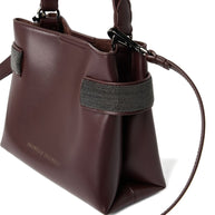 Brunello Cucinelli Essence Small Leather Handbag - Bordeaux