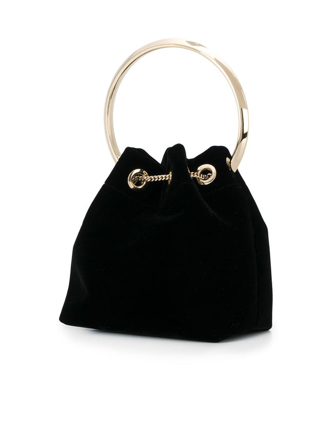 Jimmy Choo Bon Bon Leather Bucket Bag - Black