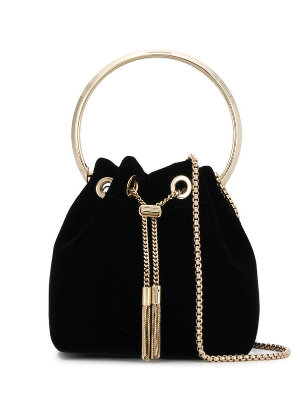 Jimmy Choo Bon Bon Leather Bucket Bag - Black