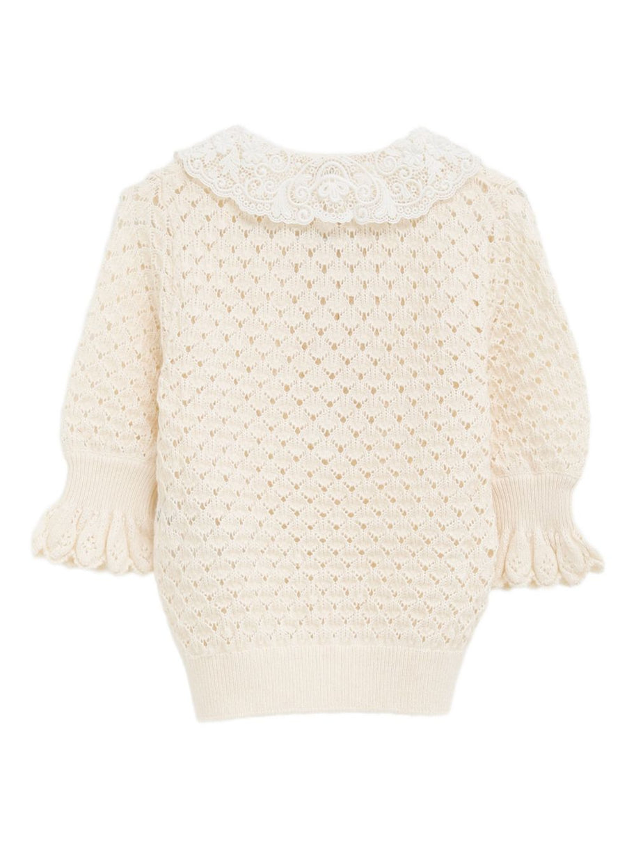 Chloé Chloè Wool And Silk Blend Sweater White