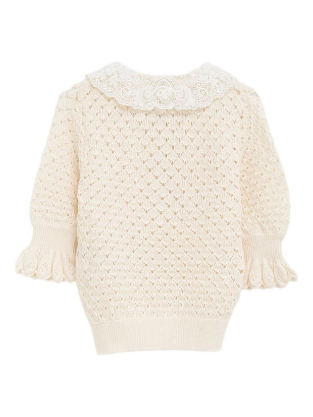 Chloé Chloè Wool And Silk Blend Sweater White