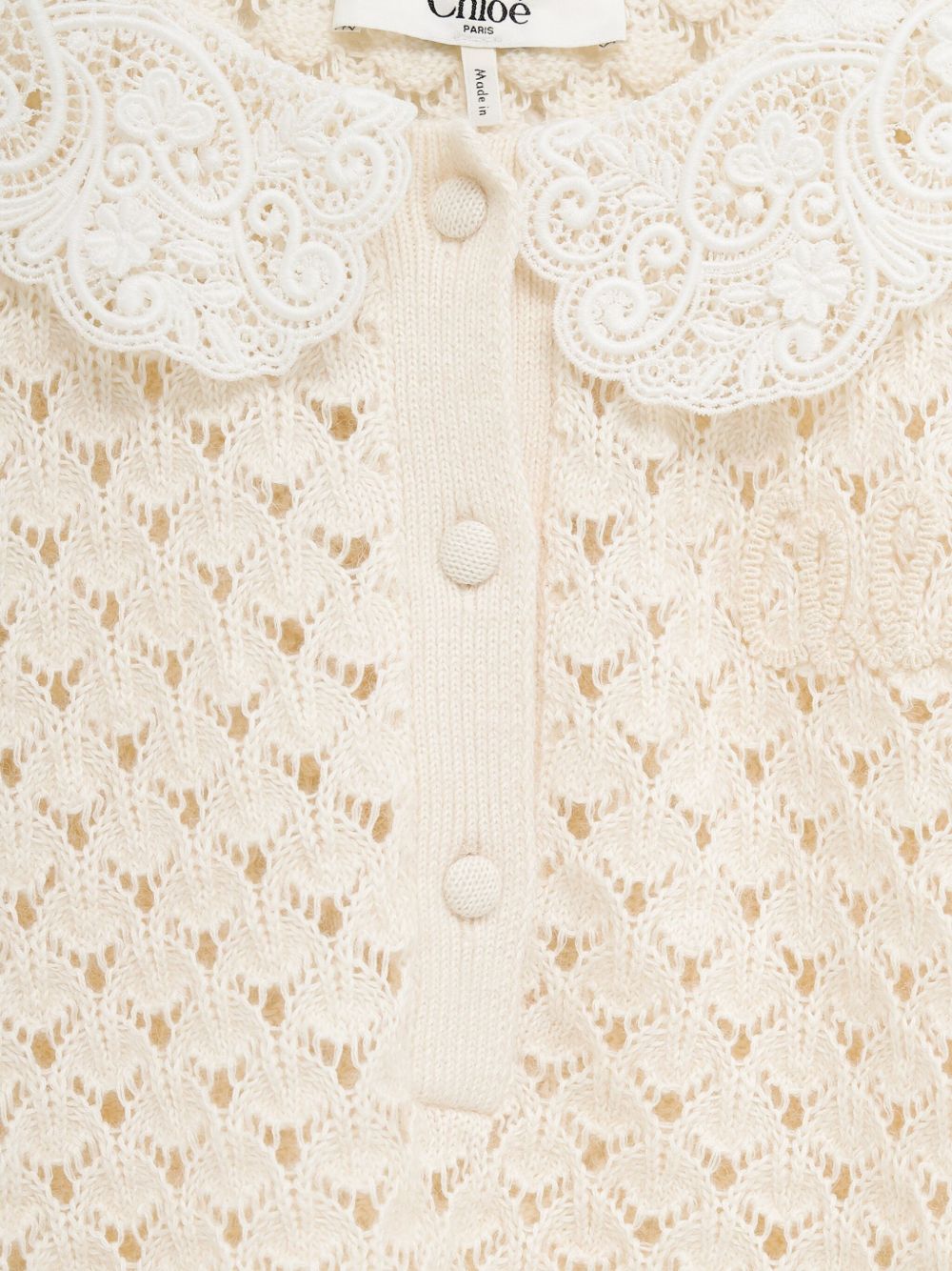 Chloé Chloè Wool And Silk Blend Sweater White
