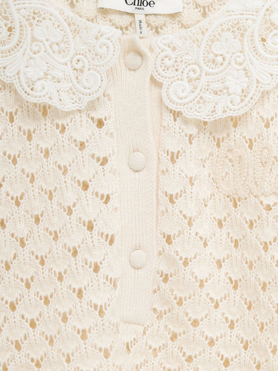 Chloé Chloè Wool And Silk Blend Sweater White