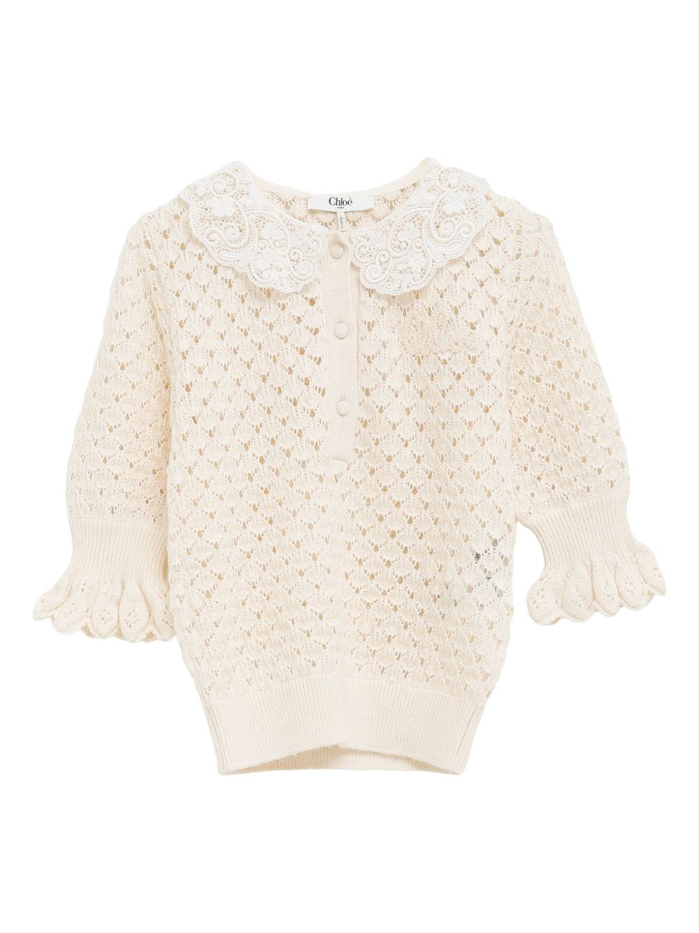 Chloé Chloè Wool And Silk Blend Sweater White