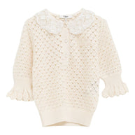 Chloé Chloè Wool And Silk Blend Sweater White