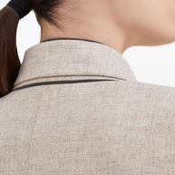 Brunello Cucinelli Virgin Wool And Cashmere Twill Flannel Blazer With Monili