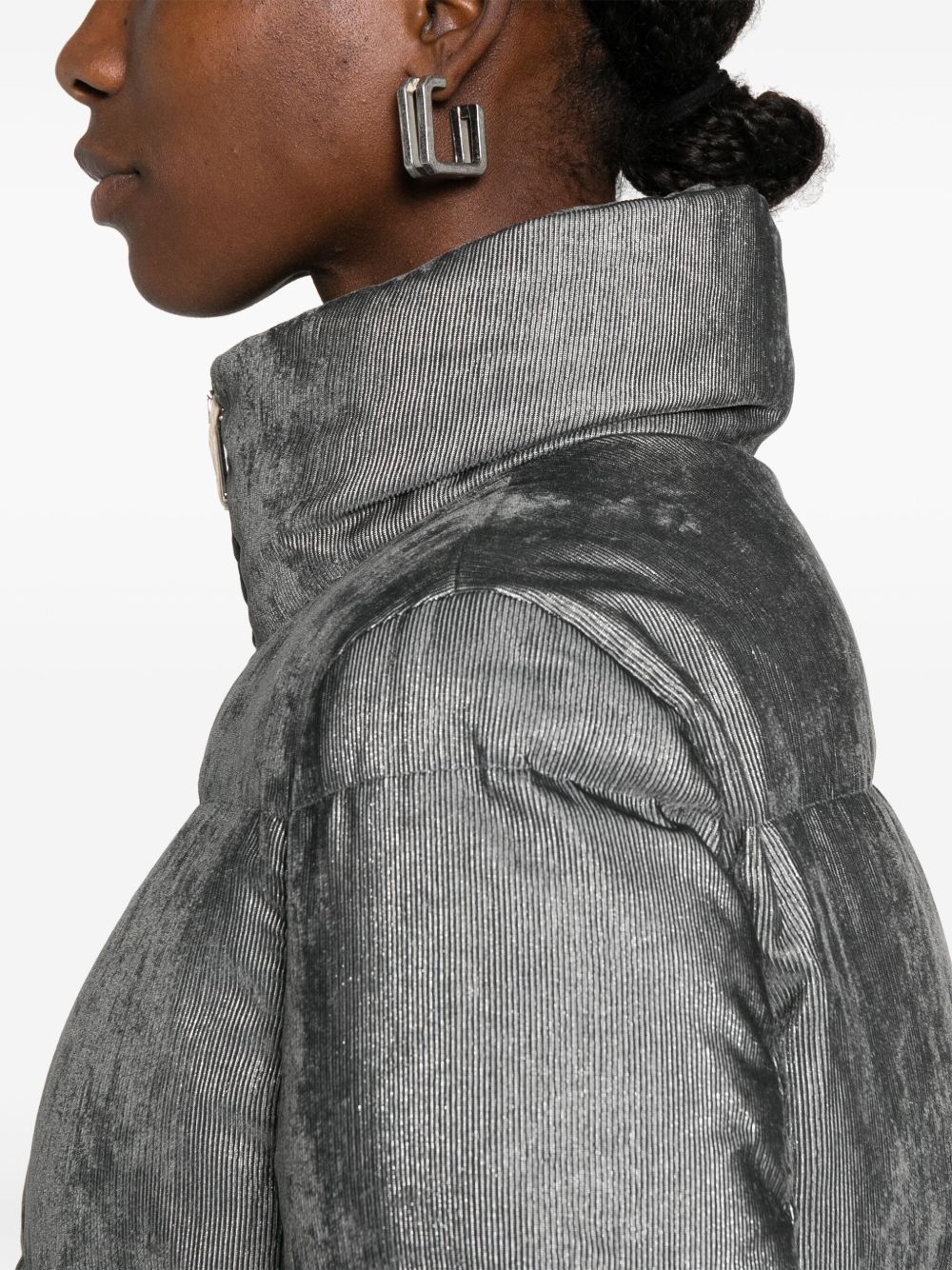 Herno Velvet Short Down Jacket Light Grey