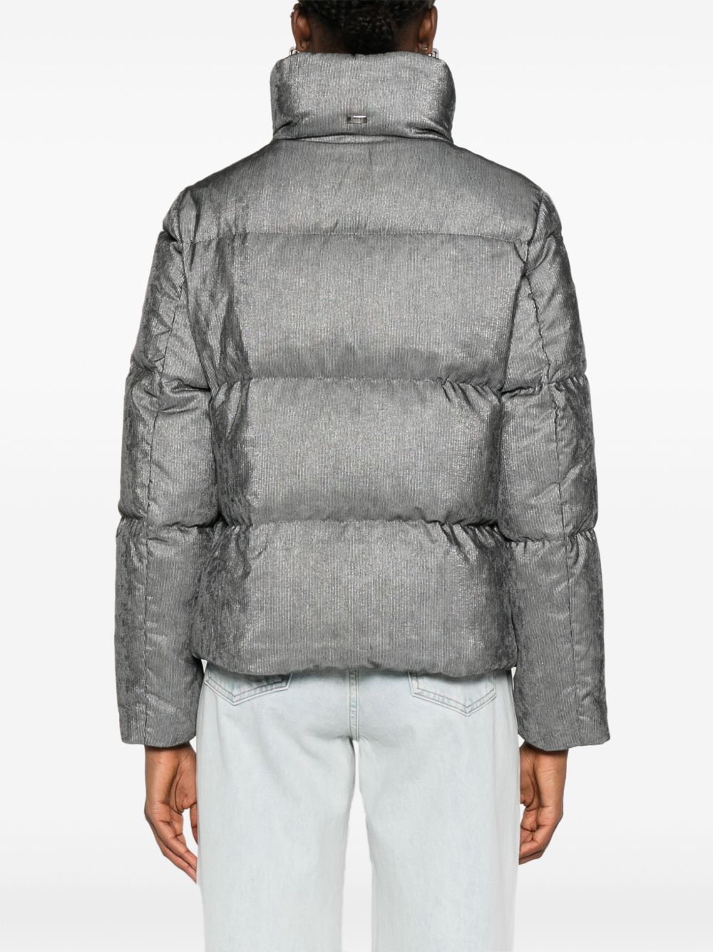 Herno Velvet Short Down Jacket Light Grey