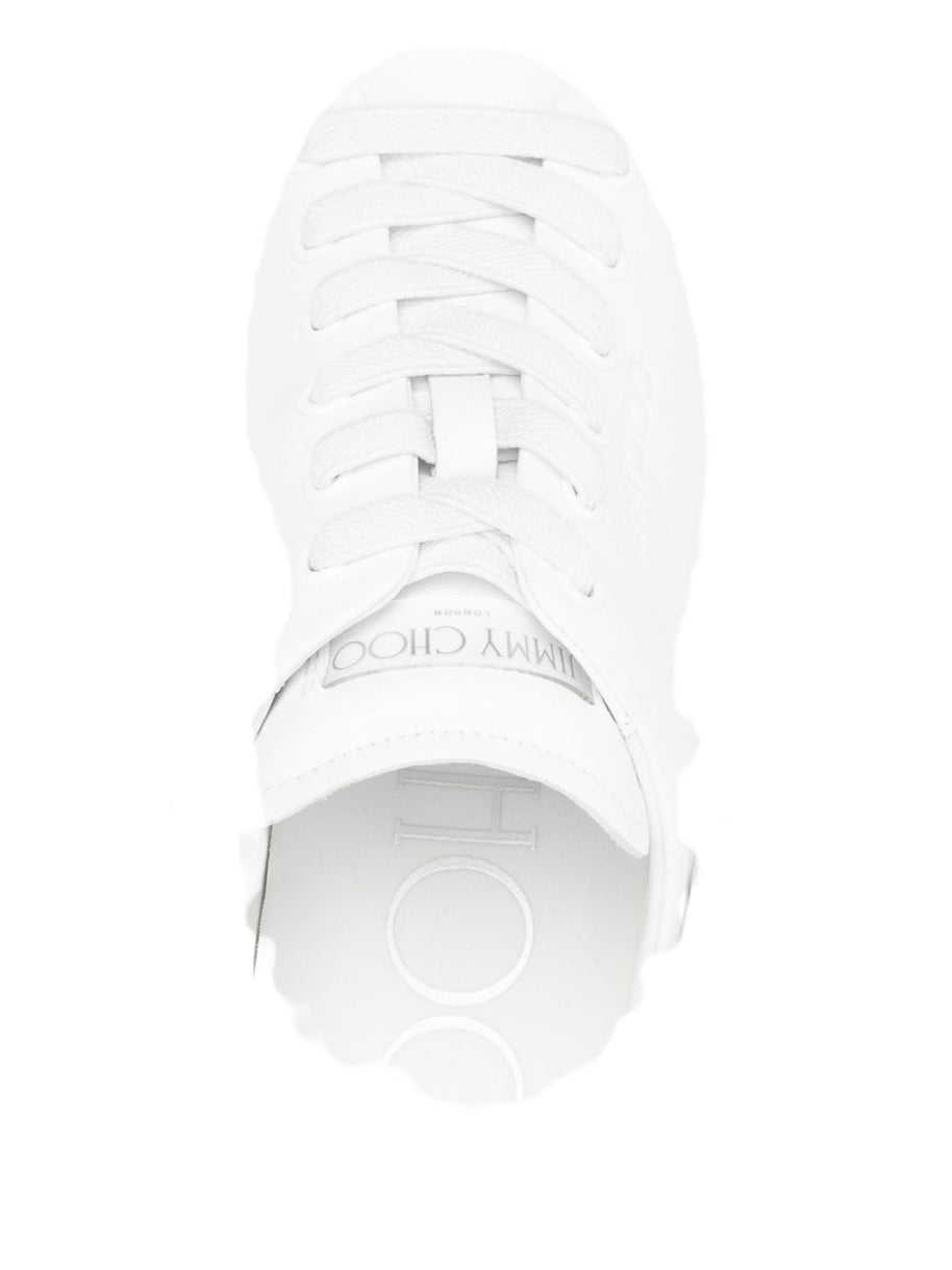 Jimmy Choo Maxi Pearl Leather Sneakers - White