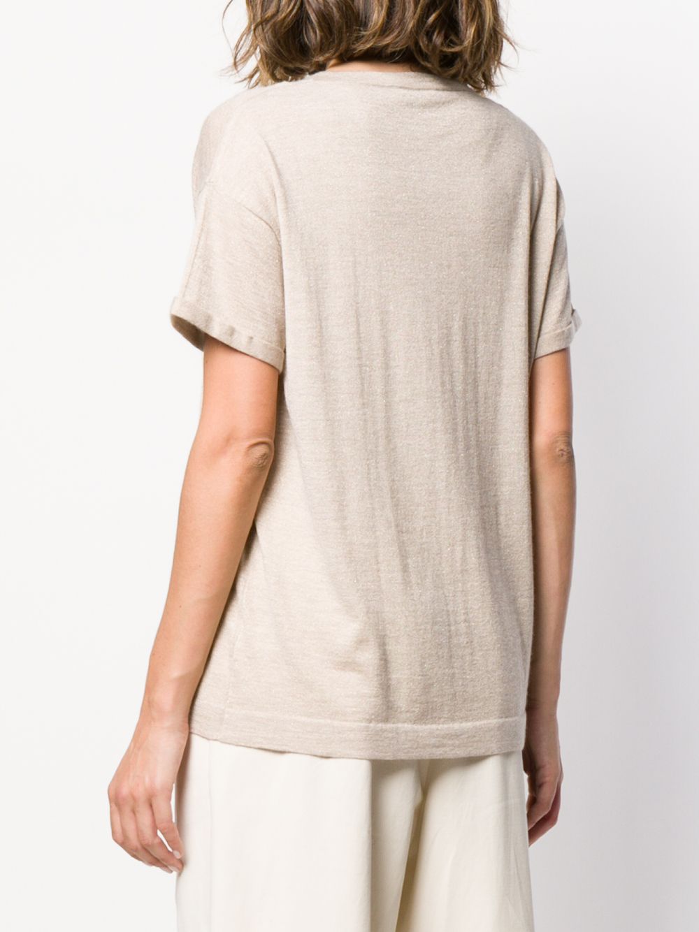 Brunello Cucinelli Cashmere And Silk T-shirt - Beige