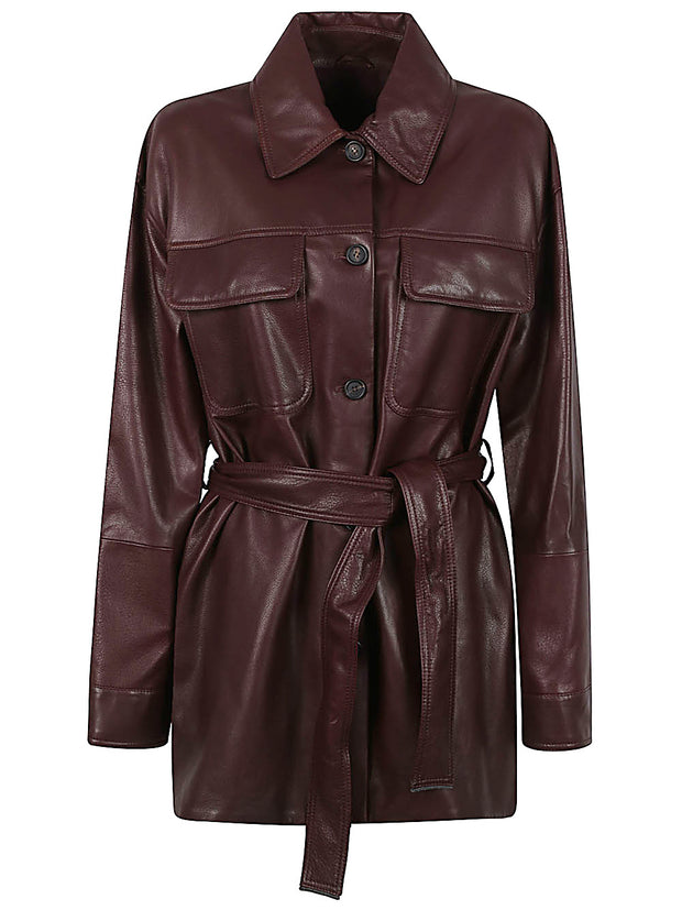 Brunello Cucinelli Belted Leather Jacket