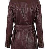 Brunello Cucinelli Belted Leather Jacket