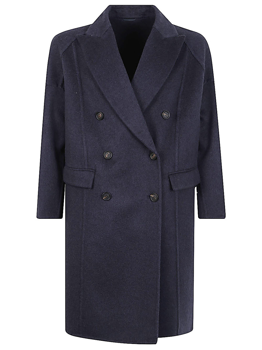 Brunello Cucinelli Double-breasted Long-sleeve Coat