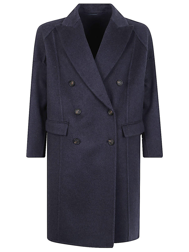 Brunello Cucinelli Double-breasted Long-sleeve Coat