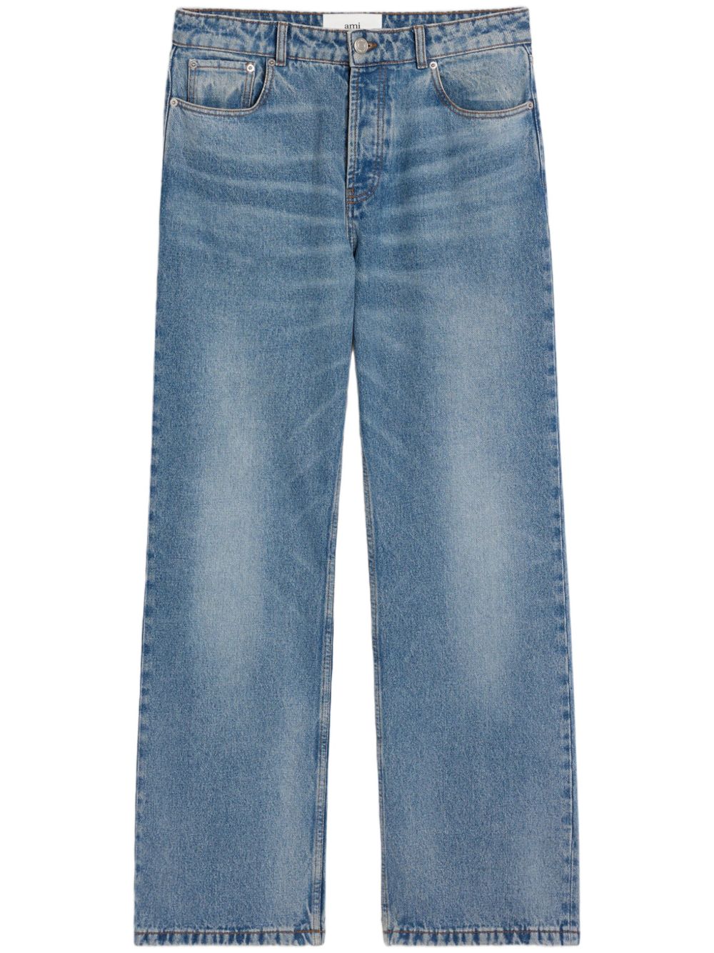 Ami Paris Wide Leg Denim Jeans - Clear Blue