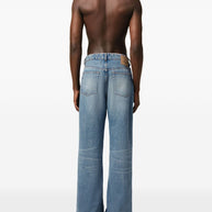 Ami Paris Wide Leg Denim Jeans - Clear Blue