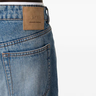 Ami Paris Wide Leg Denim Jeans - Clear Blue