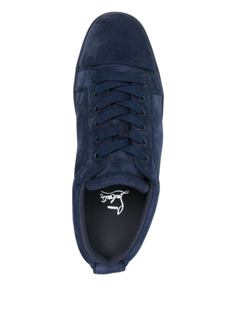 Christian Louboutin Louis Junior Velvet Sneakers -blue