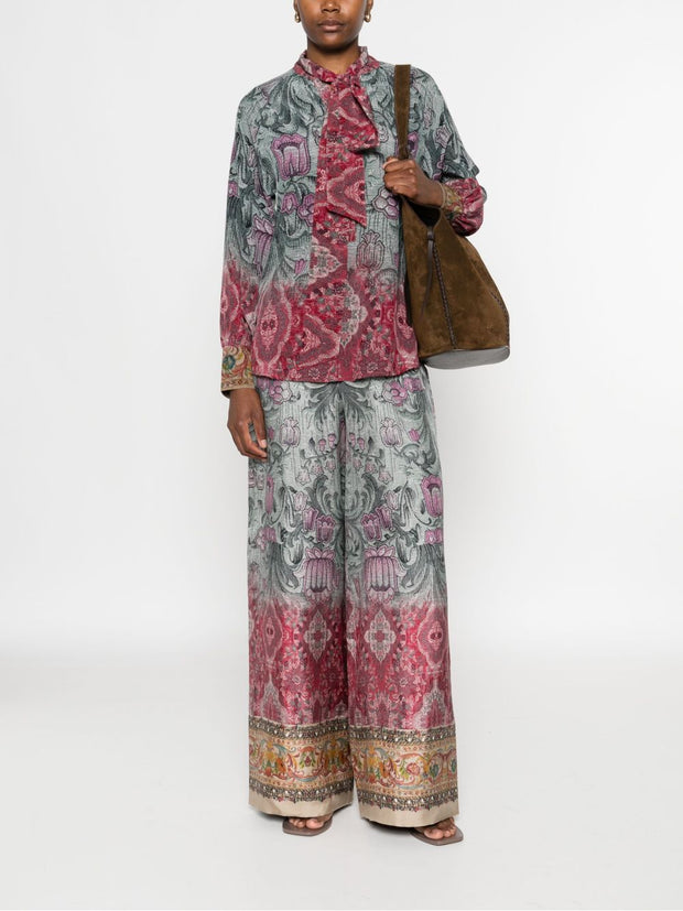 Pierre Louis Mascia Printed Silk Trousers - MultiColour