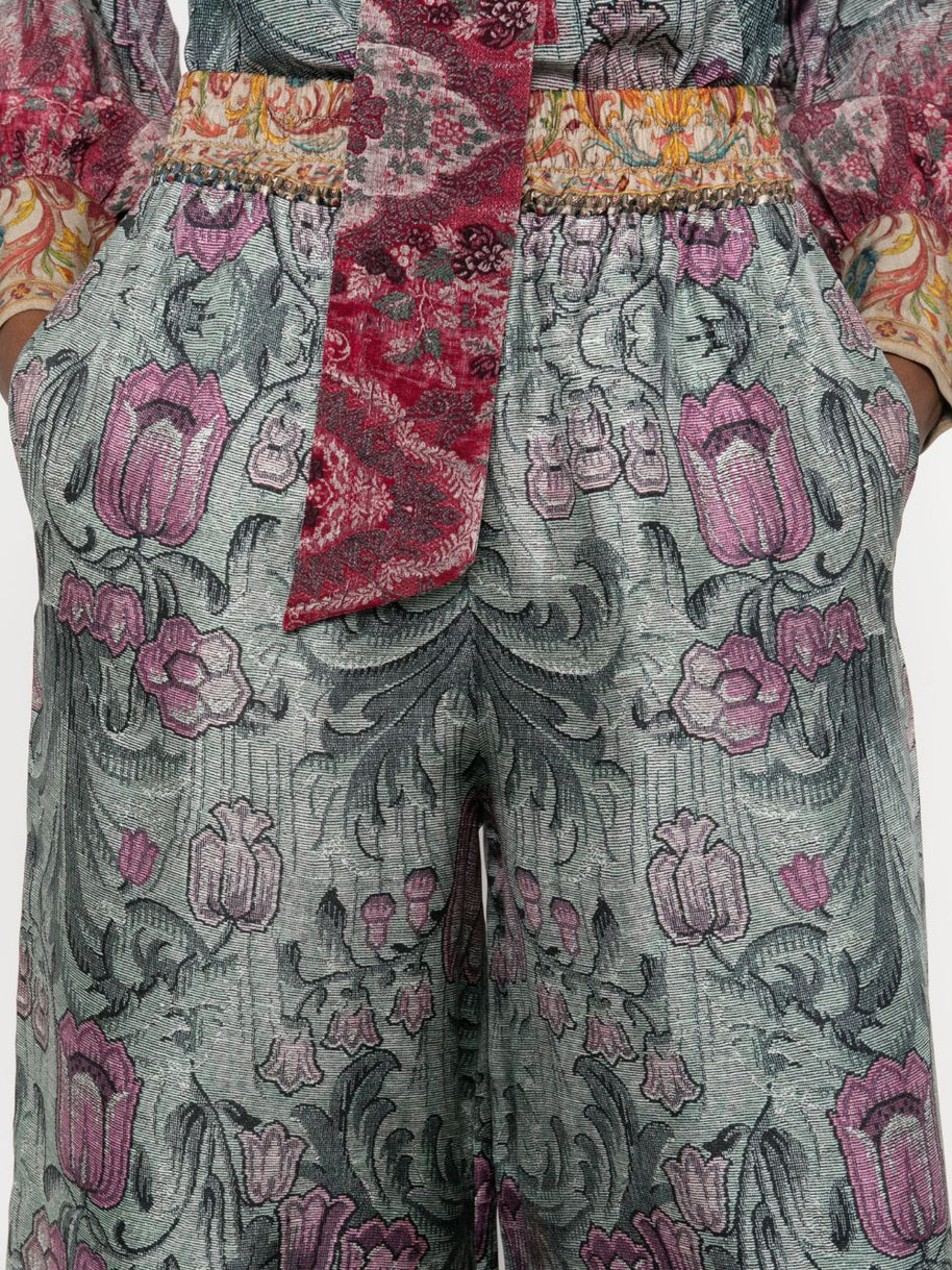 Pierre Louis Mascia Printed Silk Trousers - MultiColour