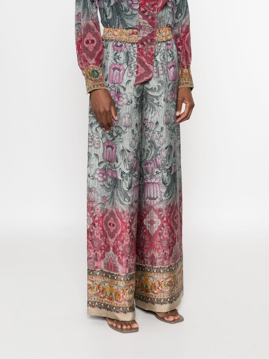 Pierre Louis Mascia Printed Silk Trousers - MultiColour
