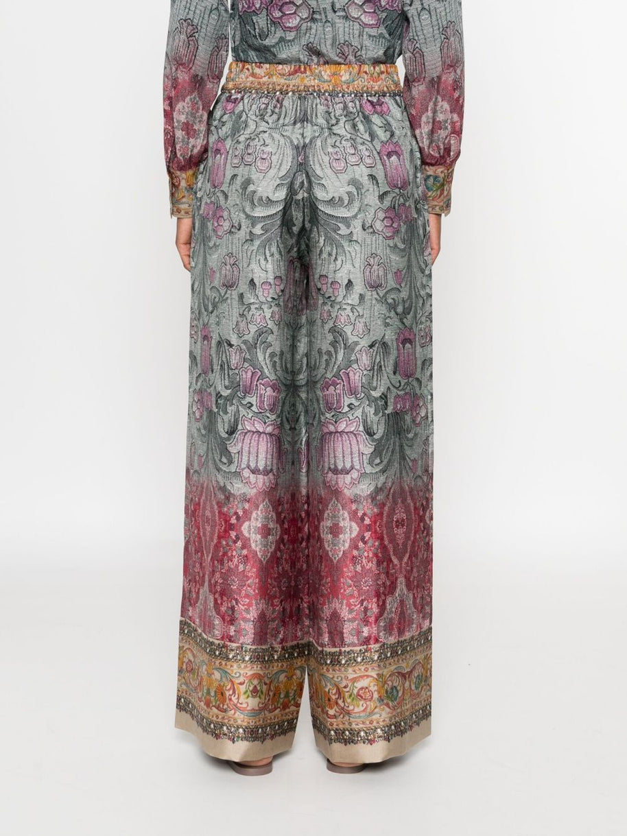 Pierre Louis Mascia Printed Silk Trousers - MultiColour
