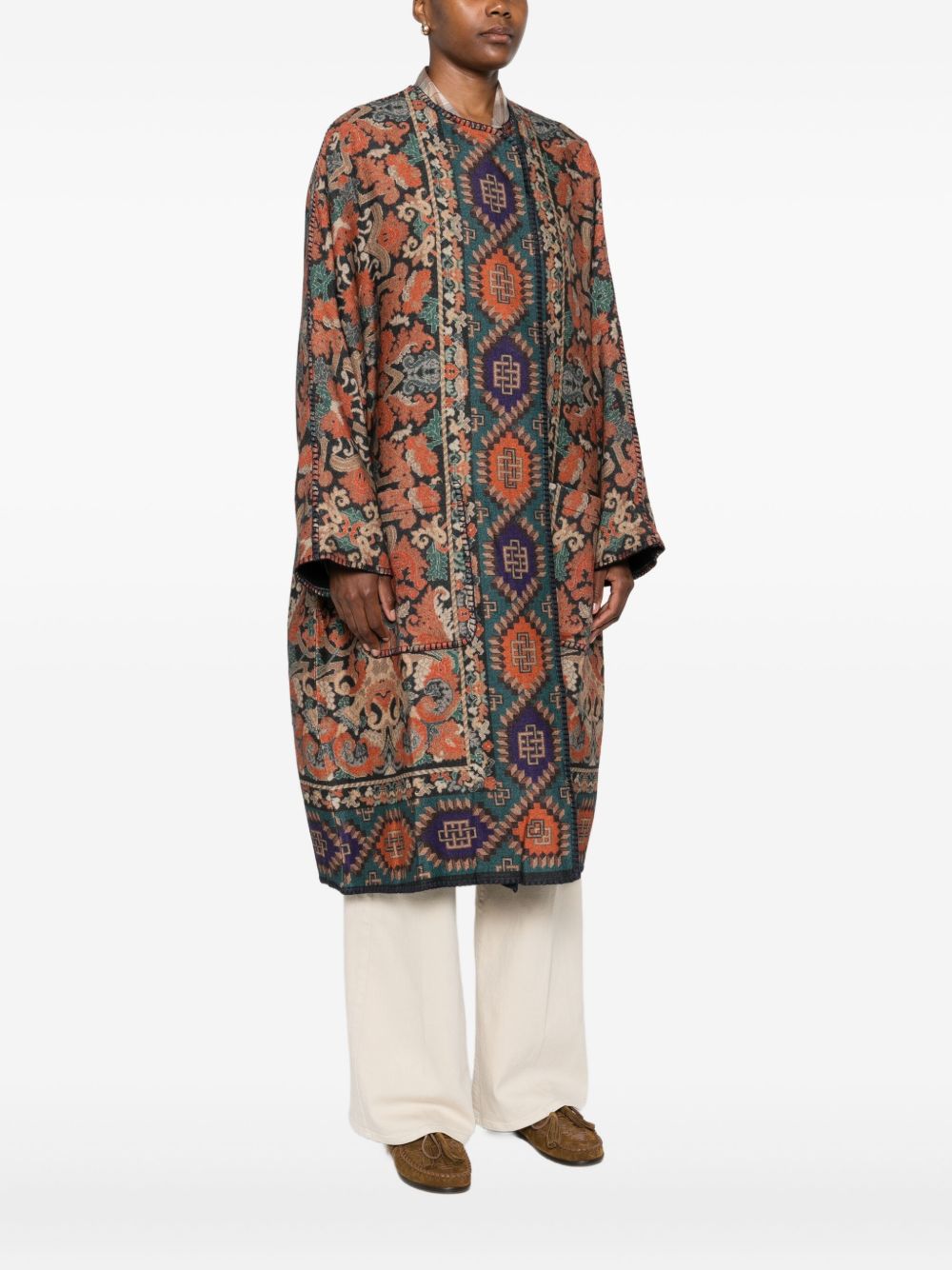 Pierre Louis Mascia Wool Kimono - Brown