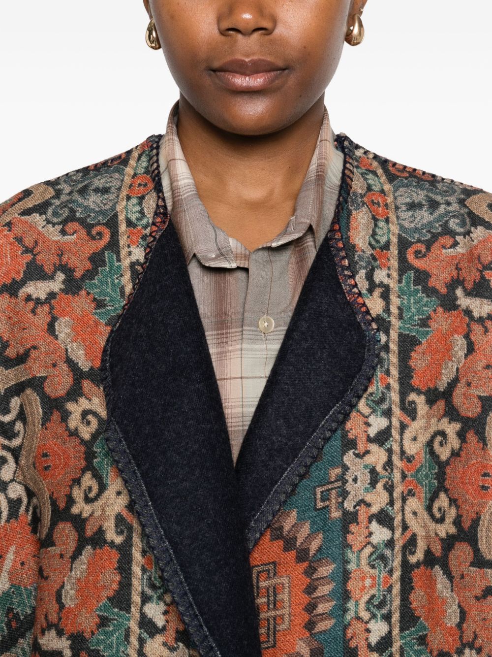 Pierre Louis Mascia Wool Kimono - Brown