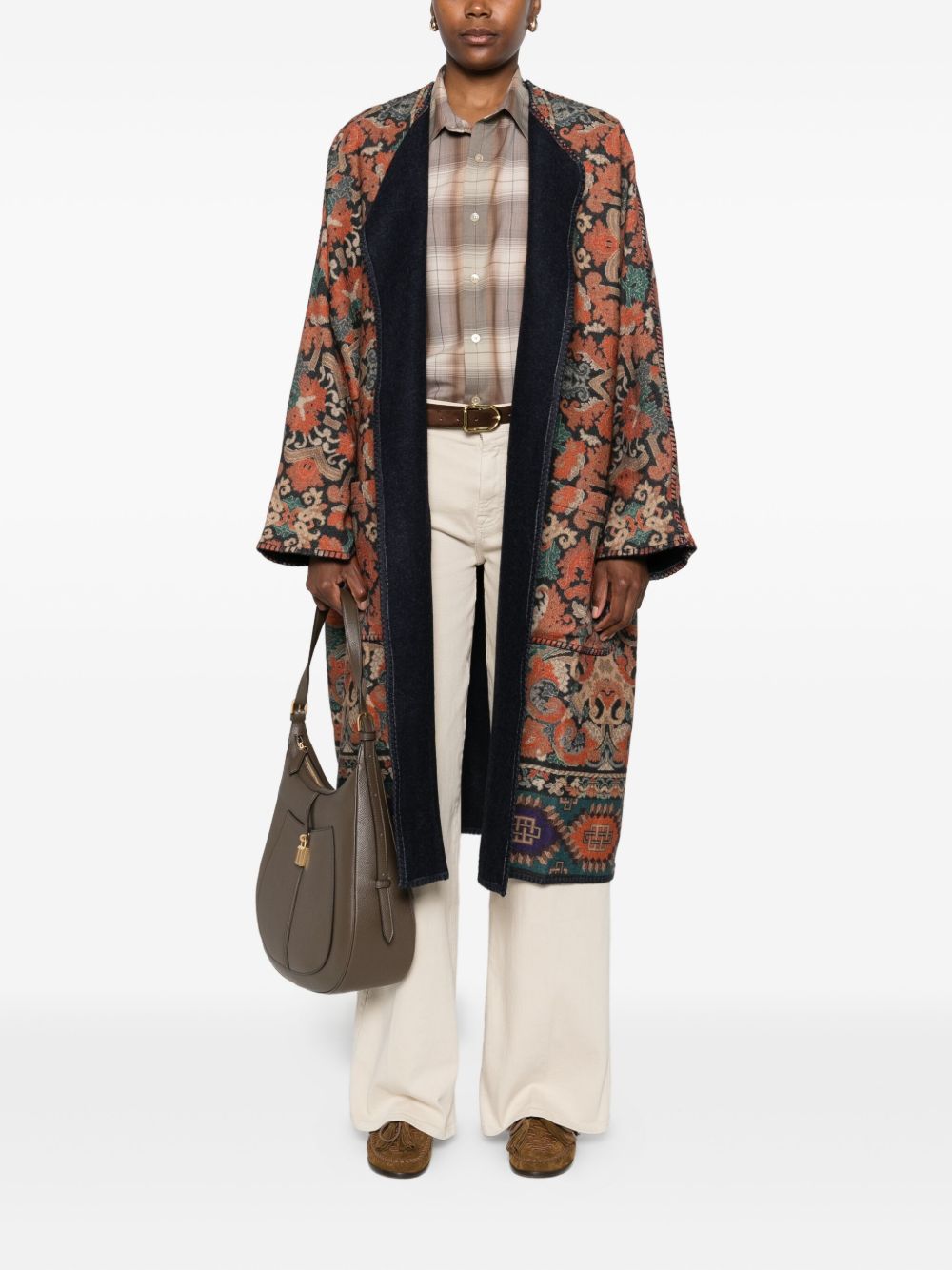 Pierre Louis Mascia Wool Kimono - Brown