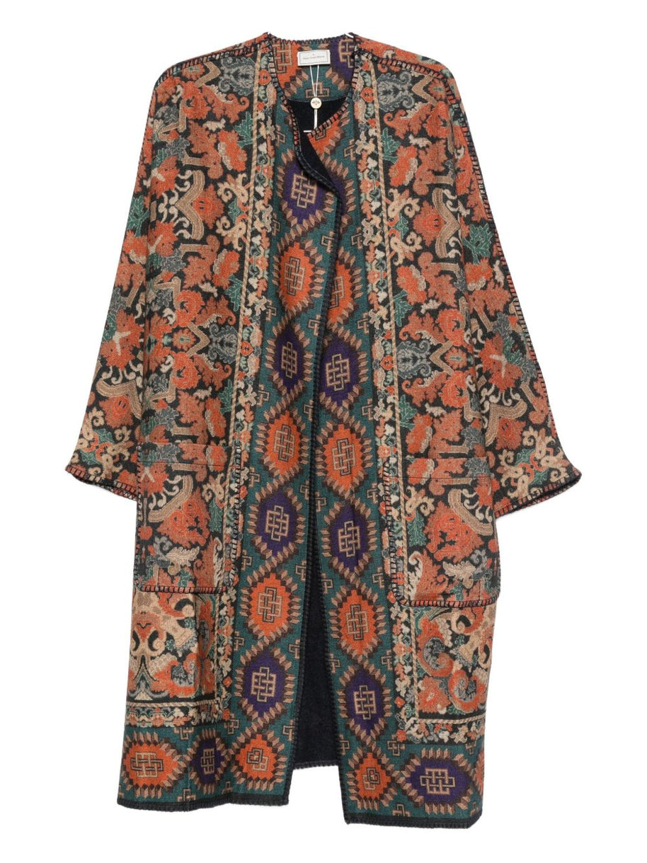 Pierre Louis Mascia Wool Kimono - Brown